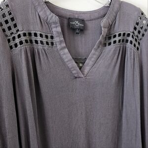 Market & Spruce top, M, Gray, EUC